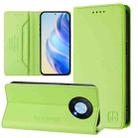 For Huawei Enjoy 50 Pro / nova Y90 RC01 Dual-Folded Magnetic Suction RFID Leather Phone Case(Grass Green) - 1