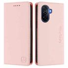 For Huawei Enjoy 50 / nova Y70 Plus RC01 Dual-Folded Magnetic Suction RFID Leather Phone Case(Pink) - 2