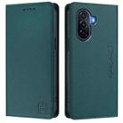 For Huawei Enjoy 50 / nova Y70 Plus RC01 Dual-Folded Magnetic Suction RFID Leather Phone Case(Dark Green) - 2