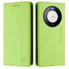 For Huawei Mate 60 RC01 Dual-Folded Magnetic Suction RFID Leather Phone Case(Grass Green) - 2