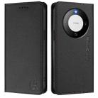 For Huawei Mate 60 RC01 Dual-Folded Magnetic Suction RFID Leather Phone Case(Black) - 2