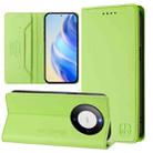 For Huawei Mate 60 Pro / Mate 60 Pro+ RC01 Dual-Folded Magnetic Suction RFID Leather Phone Case(Grass Green) - 1