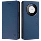 For Huawei Mate 60 Pro / Mate 60 Pro+ RC01 Dual-Folded Magnetic Suction RFID Leather Phone Case(Dark Blue) - 2