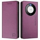 For Huawei Mate 60 Pro / Mate 60 Pro+ RC01 Dual-Folded Magnetic Suction RFID Leather Phone Case(Violet) - 2