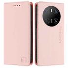 For Huawei Mate 70 RC01 Dual-Folded Magnetic Suction RFID Leather Phone Case(Pink) - 2