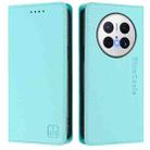 For Huawei Mate 70 Pro RC01 Dual-Folded Magnetic Suction RFID Leather Phone Case(Mint Green) - 2