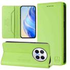 For Huawei Mate 70 Pro RC01 Dual-Folded Magnetic Suction RFID Leather Phone Case(Grass Green) - 1