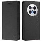 For Huawei Mate 70 Pro RC01 Dual-Folded Magnetic Suction RFID Leather Phone Case(Black) - 2