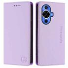 For Huawei nova 12s Global RC01 Dual-Folded Magnetic Suction RFID Leather Phone Case(Light Purple) - 2