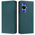 For Huawei nova 12s Global RC01 Dual-Folded Magnetic Suction RFID Leather Phone Case(Dark Green) - 2