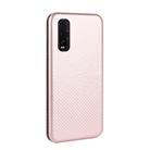 For OPPO Find X2 Carbon Fiber Texture Horizontal Flip TPU + PC + PU Leather Case with Card Slot(Pink) - 3