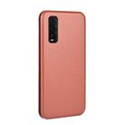 For OPPO Find X2 Carbon Fiber Texture Horizontal Flip TPU + PC + PU Leather Case with Card Slot(Brown) - 3