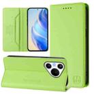 For Huawei Pura 70 RC01 Dual-Folded Magnetic Suction RFID Leather Phone Case(Grass Green) - 1