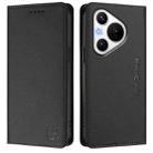 For Huawei Pura 70 RC01 Dual-Folded Magnetic Suction RFID Leather Phone Case(Black) - 2