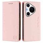 For Huawei Pura 70 Pro / Pura 70 Pro+ RC01 Dual-Folded Magnetic Suction RFID Leather Phone Case(Pink) - 2