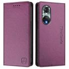 For Huawei nova 9 RC01 Dual-Folded Magnetic Suction RFID Leather Phone Case(Violet) - 2