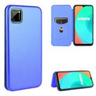 For OPPO Realme C11 Carbon Fiber Texture Horizontal Flip TPU + PC + PU Leather Case with Card Slot(Blue) - 1