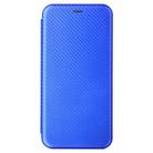 For OPPO Realme C15 Carbon Fiber Texture Horizontal Flip TPU + PC + PU Leather Case with Card Slot(Blue) - 2