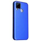 For OPPO Realme C15 Carbon Fiber Texture Horizontal Flip TPU + PC + PU Leather Case with Card Slot(Blue) - 3