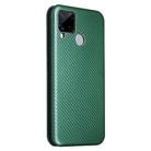 For OPPO Realme C15 Carbon Fiber Texture Horizontal Flip TPU + PC + PU Leather Case with Card Slot(Green) - 3