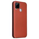 For OPPO Realme C15 Carbon Fiber Texture Horizontal Flip TPU + PC + PU Leather Case with Card Slot(Brown) - 3