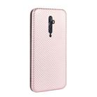 For OPPO Reno2 Z / F Carbon Fiber Texture Horizontal Flip TPU + PC + PU Leather Case with Card Slot(Pink) - 3