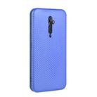 For OPPO Reno2 Z / F Carbon Fiber Texture Horizontal Flip TPU + PC + PU Leather Case with Card Slot(Blue) - 3