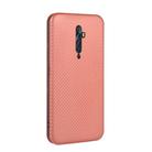 For OPPO Reno2 Z / F Carbon Fiber Texture Horizontal Flip TPU + PC + PU Leather Case with Card Slot(Brown) - 3