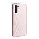 For OPPO Reno3 A(Japanese Version) Carbon Fiber Texture Horizontal Flip TPU + PC + PU Leather Case with Card Slot(Pink) - 3