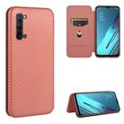For OPPO Reno3 5G / Find X2 Lite Carbon Fiber Texture Horizontal Flip TPU + PC + PU Leather Case with Card Slot(Brown) - 1