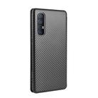 For OPPO Reno3 5G (Japanese Version) Carbon Fiber Texture Horizontal Flip TPU + PC + PU Leather Case with Card Slot(Black) - 3