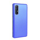 For OPPO Reno3 5G (Japanese Version) Carbon Fiber Texture Horizontal Flip TPU + PC + PU Leather Case with Card Slot(Blue) - 3