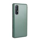 For OPPO Reno3 5G (Japanese Version) Carbon Fiber Texture Horizontal Flip TPU + PC + PU Leather Case with Card Slot(Green) - 3