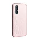 For OPPO Reno3 Pro 5G / Find X2 Neo Carbon Fiber Texture Horizontal Flip TPU + PC + PU Leather Case with Card Slot(Pink) - 3