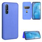 For OPPO Reno3 Pro 5G / Find X2 Neo Carbon Fiber Texture Horizontal Flip TPU + PC + PU Leather Case with Card Slot(Blue) - 1