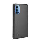 For OPPO Reno4 4G Carbon Fiber Texture Horizontal Flip TPU + PC + PU Leather Case with Card Slot(Black) - 3