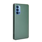 For OPPO Reno4 4G Carbon Fiber Texture Horizontal Flip TPU + PC + PU Leather Case with Card Slot(Green) - 3