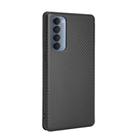 For OPPO Reno4 Pro 4G Carbon Fiber Texture Horizontal Flip TPU + PC + PU Leather Case with Card Slot(Black) - 3