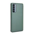 For OPPO Reno4 Pro 4G Carbon Fiber Texture Horizontal Flip TPU + PC + PU Leather Case with Card Slot(Green) - 3