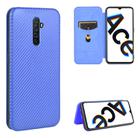 For OPPO Rnoe Ace Carbon Fiber Texture Horizontal Flip TPU + PC + PU Leather Case with Card Slot(Blue) - 1