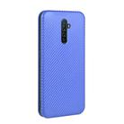 For OPPO Rnoe Ace Carbon Fiber Texture Horizontal Flip TPU + PC + PU Leather Case with Card Slot(Blue) - 3