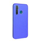 For OPPO Realme 5 / Realme 5s Carbon Fiber Texture Horizontal Flip TPU + PC + PU Leather Case with Card Slot(Blue) - 3