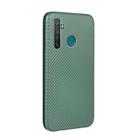 For OPPO Realme 5 / Realme 5s Carbon Fiber Texture Horizontal Flip TPU + PC + PU Leather Case with Card Slot(Green) - 3