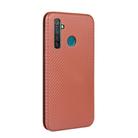 For OPPO Realme 5 / Realme 5s Carbon Fiber Texture Horizontal Flip TPU + PC + PU Leather Case with Card Slot(Brown) - 3