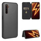 For OPPO Realme 6 Pro Carbon Fiber Texture Horizontal Flip TPU + PC + PU Leather Case with Card Slot(Black) - 1