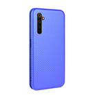 For OPPO Realme 6 Pro Carbon Fiber Texture Horizontal Flip TPU + PC + PU Leather Case with Card Slot(Blue) - 3