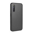 For OPPO Realme 6 Carbon Fiber Texture Horizontal Flip TPU + PC + PU Leather Case with Card Slot(Black) - 3