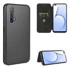 For OPPO Realme X3 Carbon Fiber Texture Horizontal Flip TPU + PC + PU Leather Case with Card Slot(Black) - 1