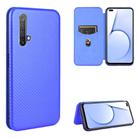 For OPPO Realme X3 Carbon Fiber Texture Horizontal Flip TPU + PC + PU Leather Case with Card Slot(Blue) - 1