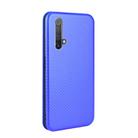 For OPPO Realme X3 Carbon Fiber Texture Horizontal Flip TPU + PC + PU Leather Case with Card Slot(Blue) - 3